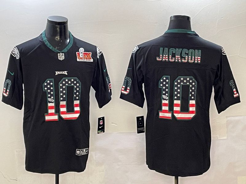 Men Philadelphia Eagles #10 Jackson Black National Flag 2025 Nike Limited NFL Jersey style 211